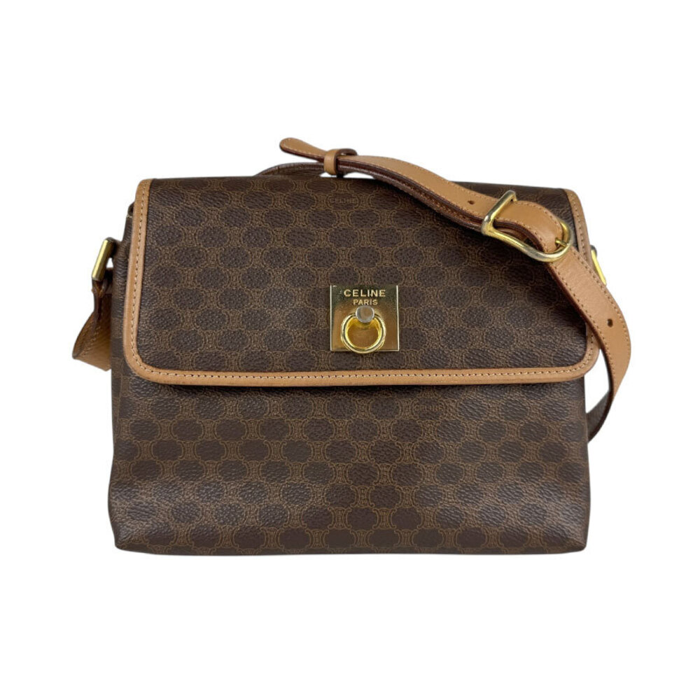 Celine Bag Shoulder Brown Leather Macadam Gold - Picture 2 of 4